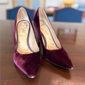 Sam Edelman Women's Burgundy Velvet Heels